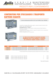 CONTENITORI PER STOCCAGGIO E TRASPORTO BATTERIE ESAUSTE